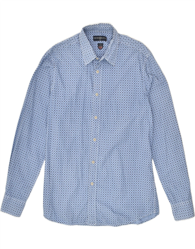 HENRI LLOYD Mens Shirt Large Blue Spotted Cotton | Vintage Henri Lloyd | Thrift | Second-Hand Henri Lloyd | Used Clothing | Messina Hembry 