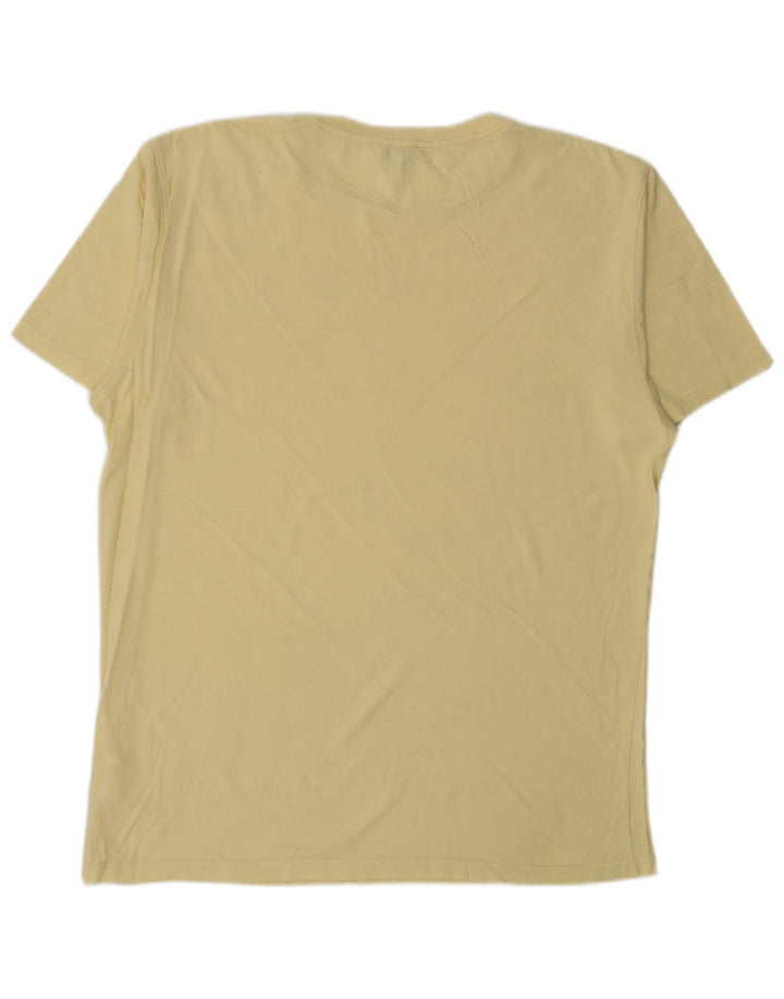 Reiss Mens T-Shirt Top Medium Yellow Cotton