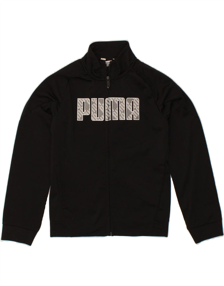 PUMA Boys Graphic Tracksuit Top Jacket 9-10 Years Medium  Black Polyester Vintage Puma and Second-Hand Puma from Messina Hembry 