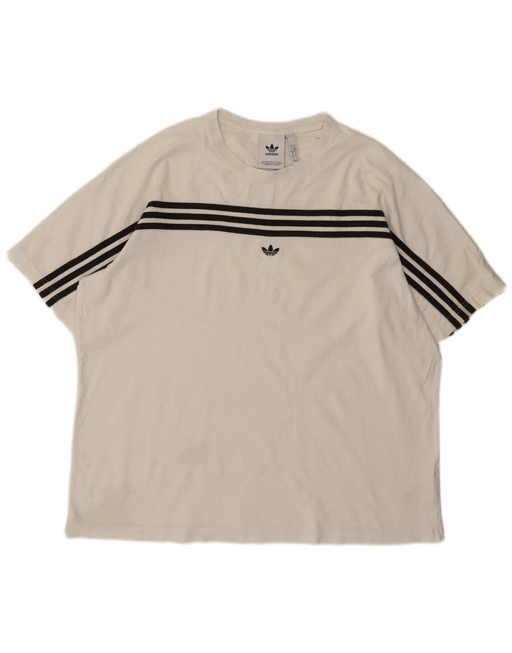 Adidas Mens T-Shirt Top XL White Cotton