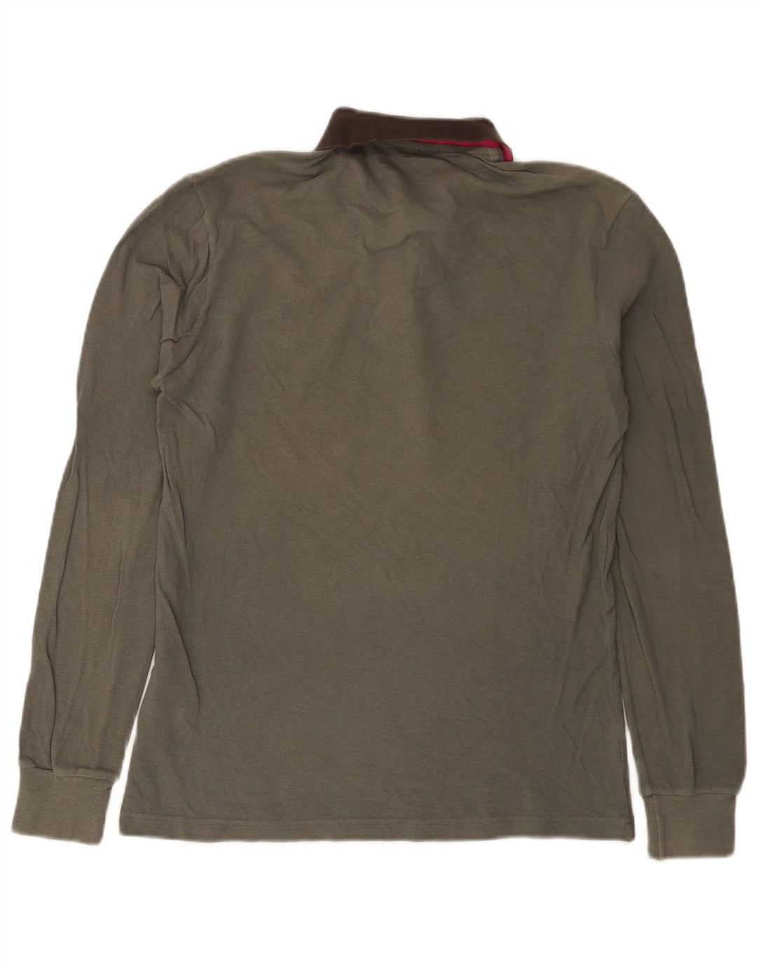Fred Perry Mens Long Sleeve Rugby Polo Shirt Small Grey Cotton