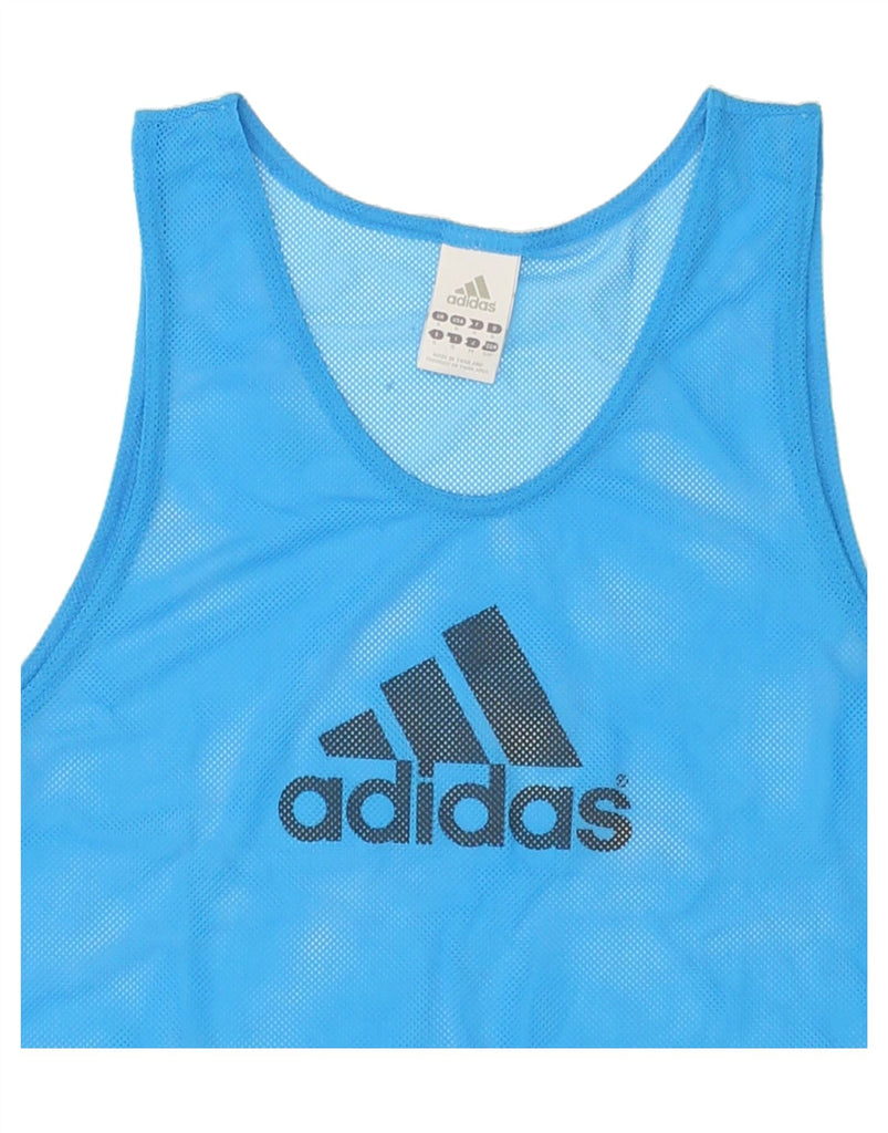 ADIDAS Womens Graphic Vest Top UK 10 Small Blue Polyester | Vintage Adidas | Thrift | Second-Hand Adidas | Used Clothing | Messina Hembry 