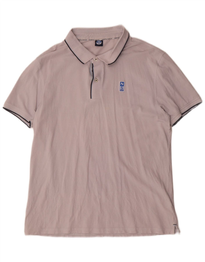 North Sails Mens Slim Fit Polo Shirt XL Grey Cotton