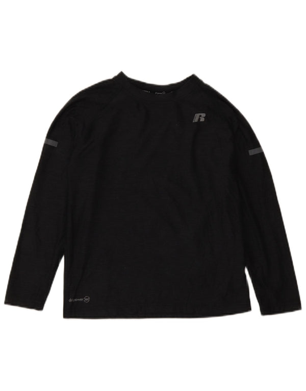Russell Athletic Boys Dri-Power Top Long Sleeve 6-7 Years Small Black
