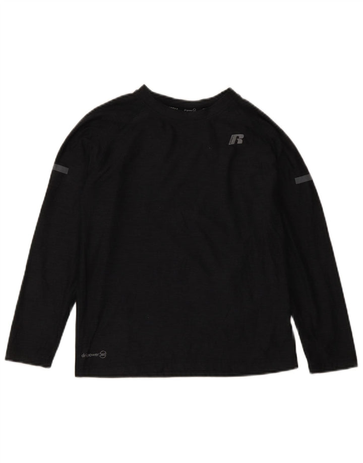 Russell Athletic Boys Dri-Power Top Long Sleeve 6-7 Years Small Black