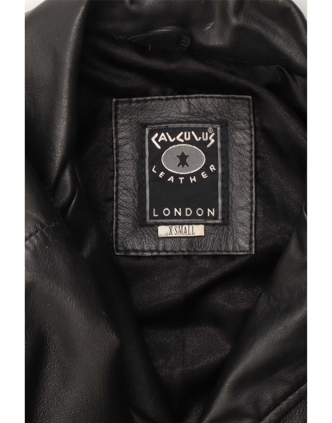Calculus Womens Long Loose Fit Leather Coat UK 4 XS Black