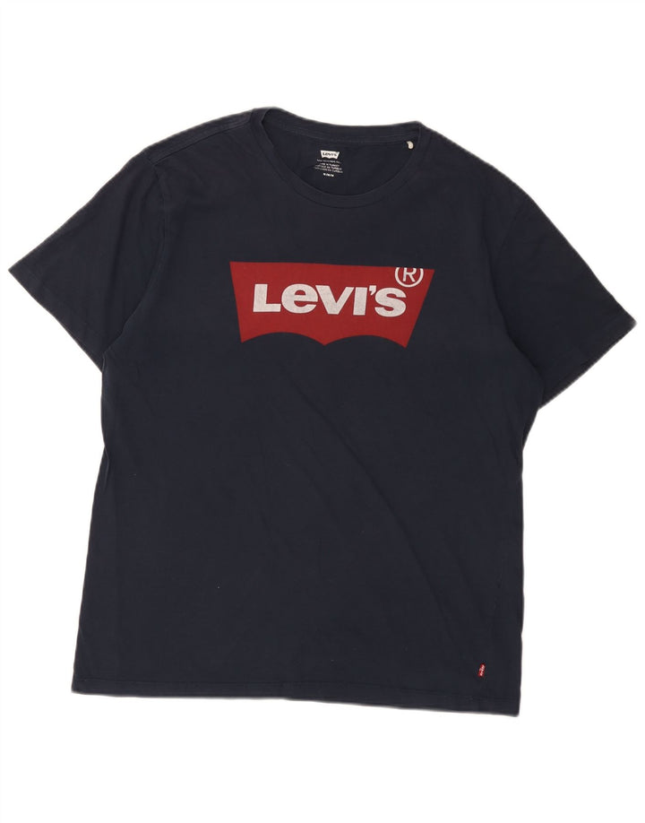 Levi's Mens Graphic T-Shirt Top Medium Navy Blue Cotton