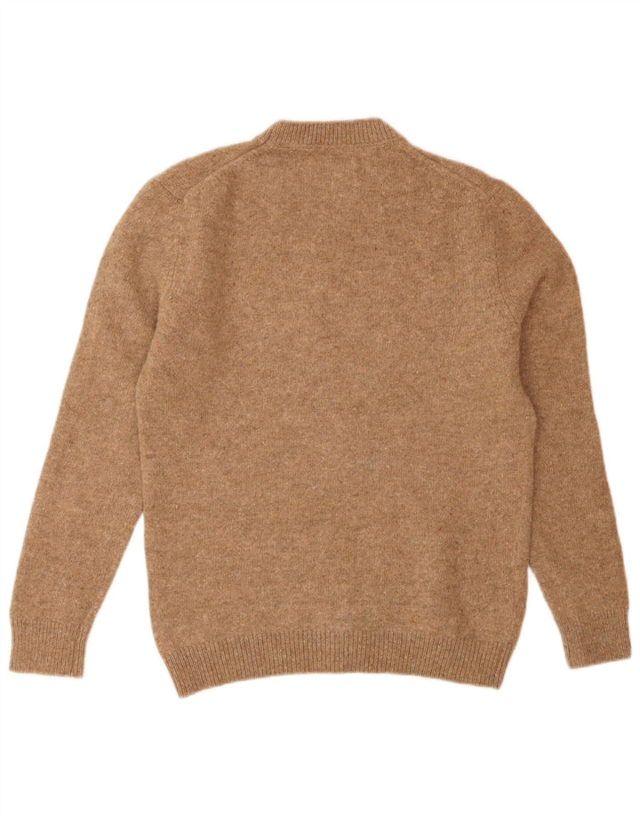 Zara Womens Crew Neck Jumper Sweater UK 12 Medium Brown Wool