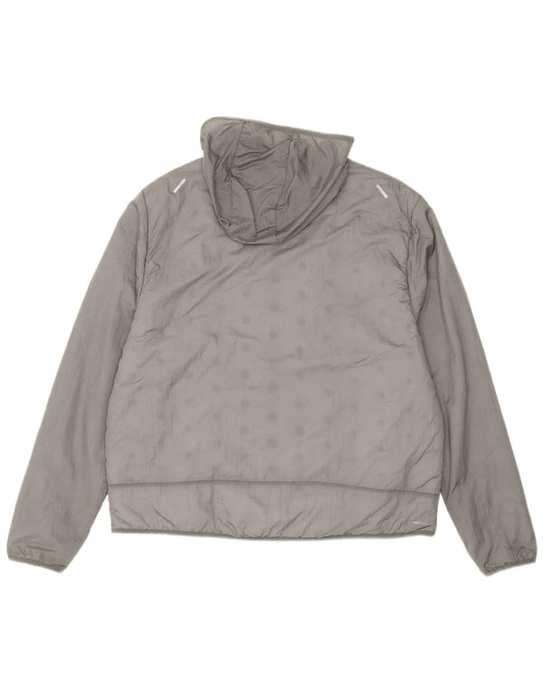 Nike Mens Hooded Padded Jacket UK 42 XL Grey Nylon