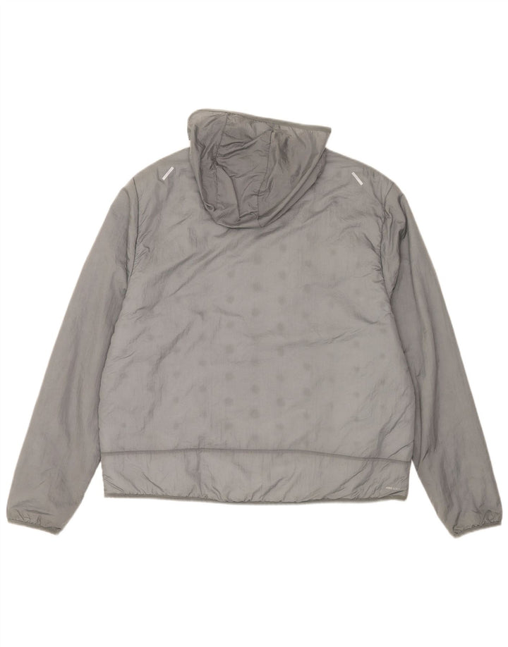 Nike Mens Hooded Padded Jacket UK 42 XL Grey Nylon