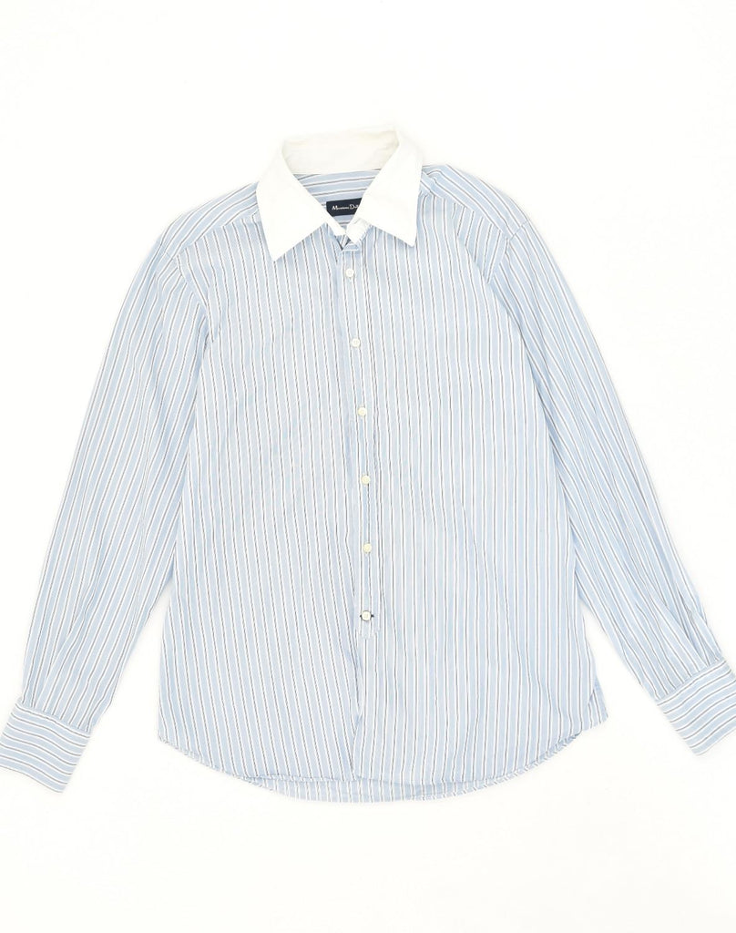 MASSIMO DUTTI Mens Shirt Large Blue Striped Cotton | Vintage Massimo Dutti | Thrift | Second-Hand Massimo Dutti | Used Clothing | Messina Hembry 