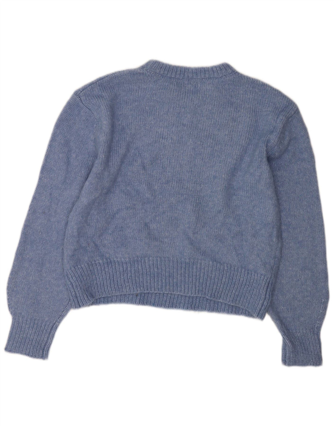 Marks & Spencer Womens Oversized Crew Neck Jumper Sweater UK 14 Medium Blue