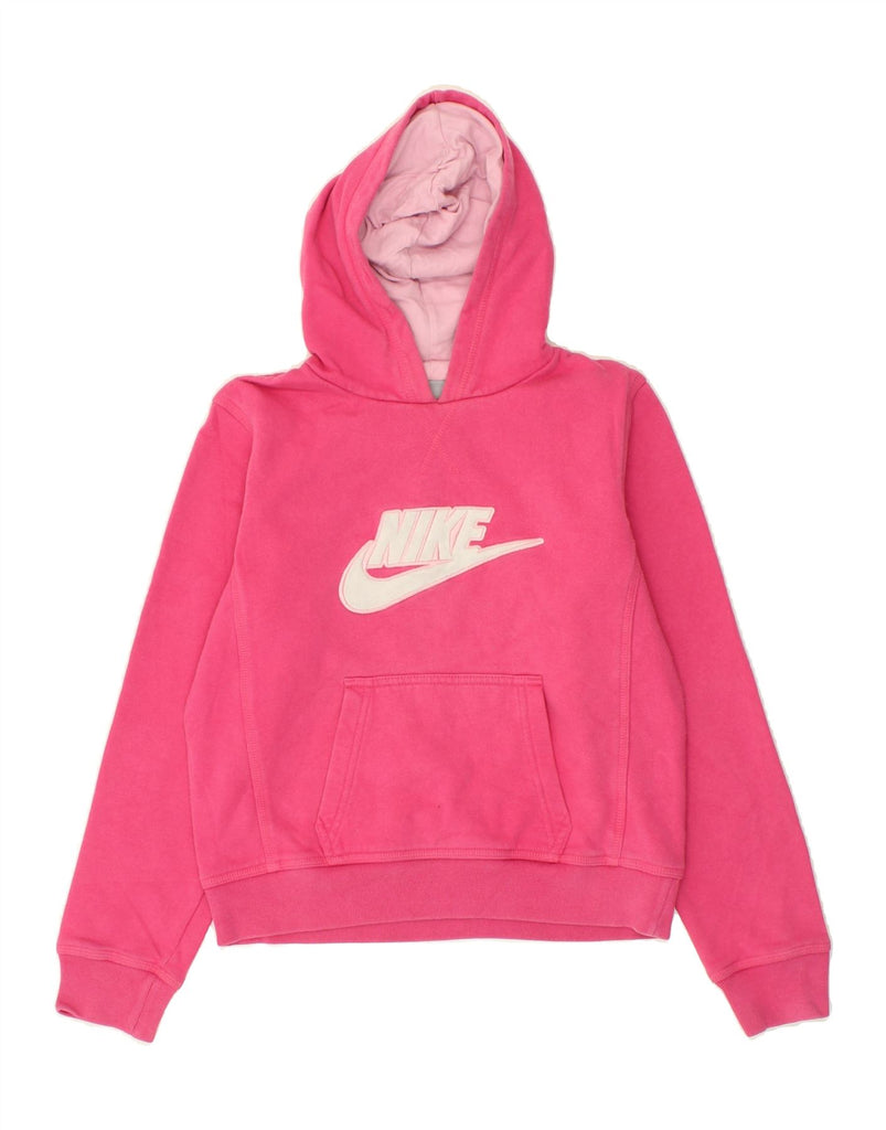 NIKE Girls Graphic Hoodie Jumper 13-14 Years XL Pink | Vintage Nike | Thrift | Second-Hand Nike | Used Clothing | Messina Hembry 