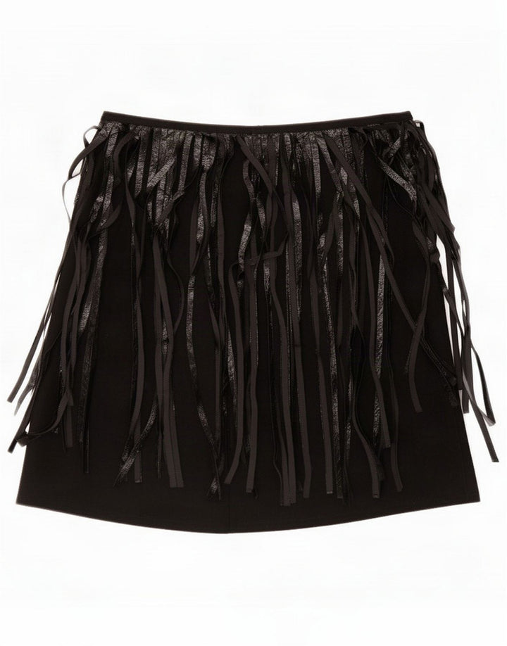 Vintage Womens Mini Skirt Small W26 Black Viscose