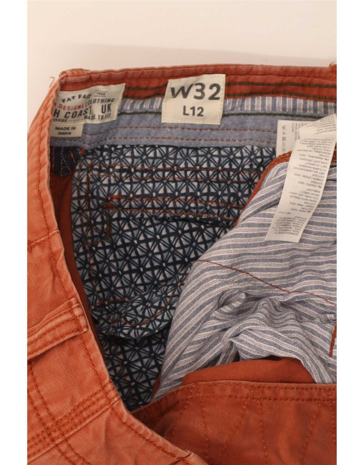 Fat Face Mens Cargo Shorts W32 Medium Orange Cotton