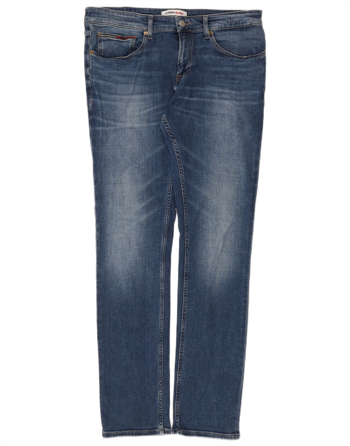 Tommy Hilfiger Mens Slim Jeans W34 L34 Blue Cotton