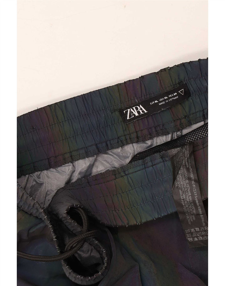 Zara Mens Joggers Cargo Trousers XL W34 L26 Multicoloured Striped Polyester
