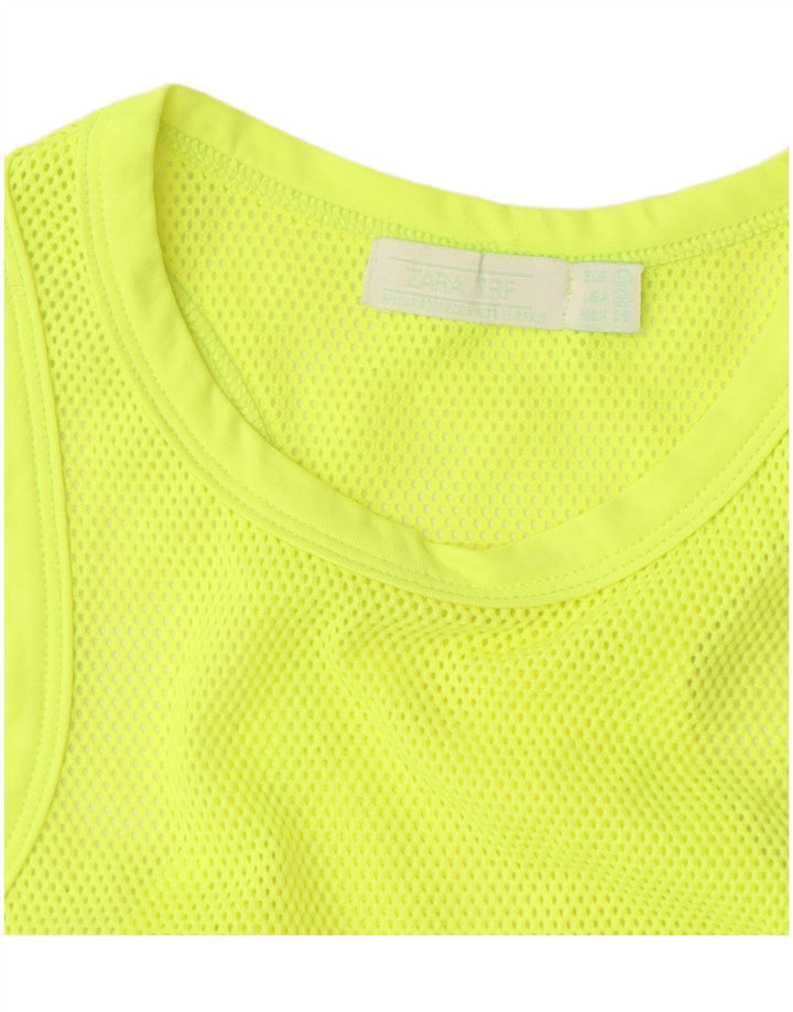 Zara Womens Vest Top UK 12 Medium Green Polyamide