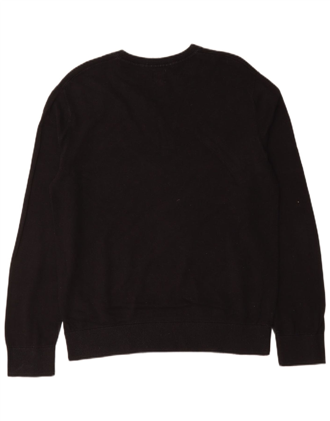 Gap Mens V-Neck Jumper Sweater Large Black Cotton
