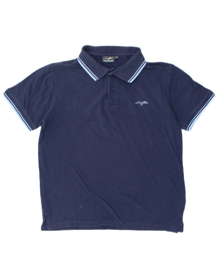 Lotto Mens Polo Shirt Medium Navy Blue Striped