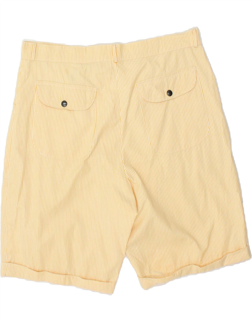 VINTAGE Mens Casual Shorts IT 50 Large W34 Yellow Pinstripe Cotton Vintage Vintage and Second-Hand Vintage from Messina Hembry 