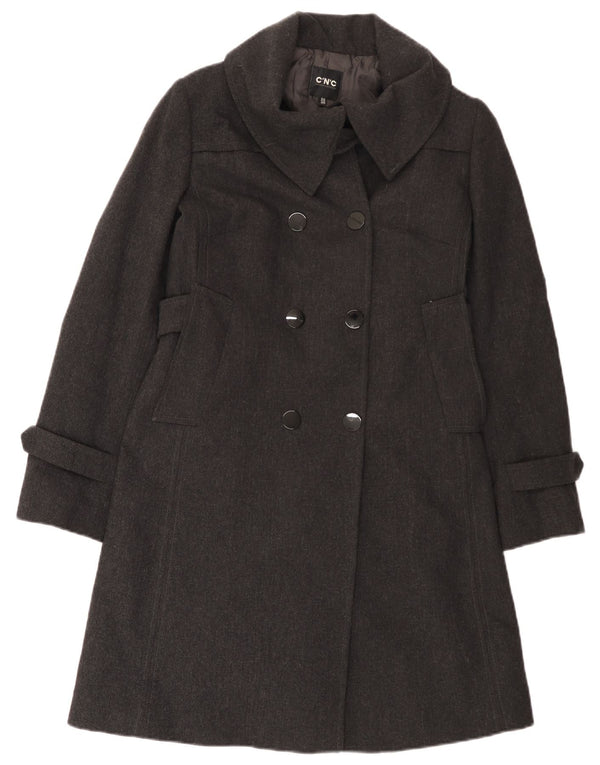 CNC Costume National Womens Double Breasted Coat IT 40 Small Grey Polyester