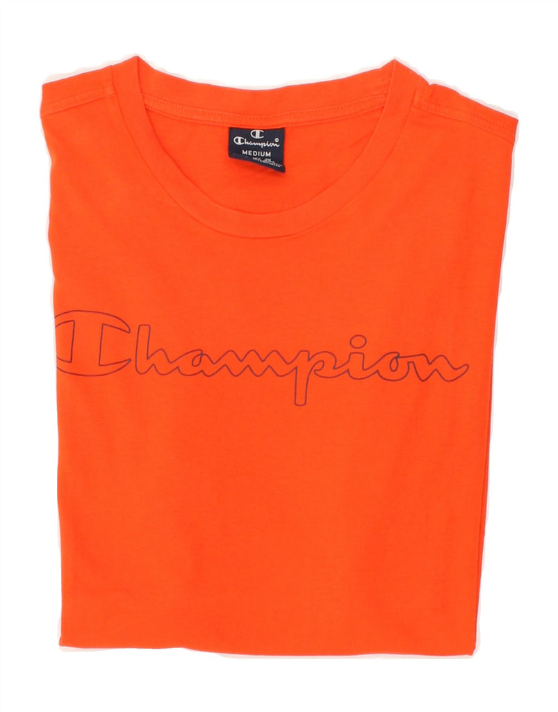 CHAMPION Mens Graphic T-Shirt Top Medium Orange Cotton Vintage Champion and Second-Hand Champion from Messina Hembry 