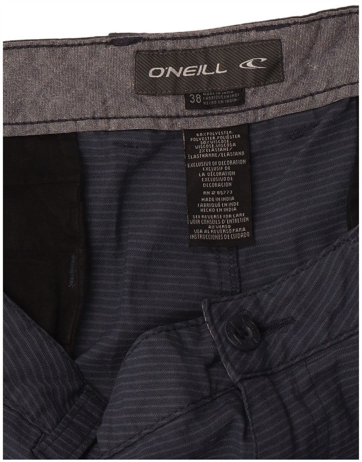 O'Neill Mens Chino Shorts W38 XL Navy Blue Pinstripe Polyester