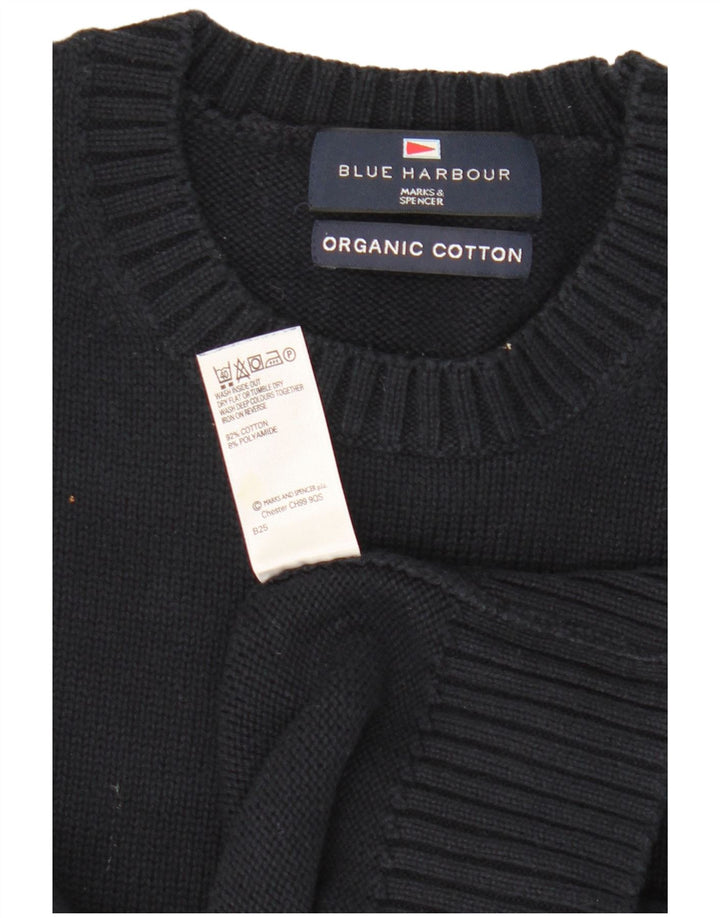 Marks & Spencer Mens Blue Harbour Crew Neck Jumper Sweater Small Navy Blue