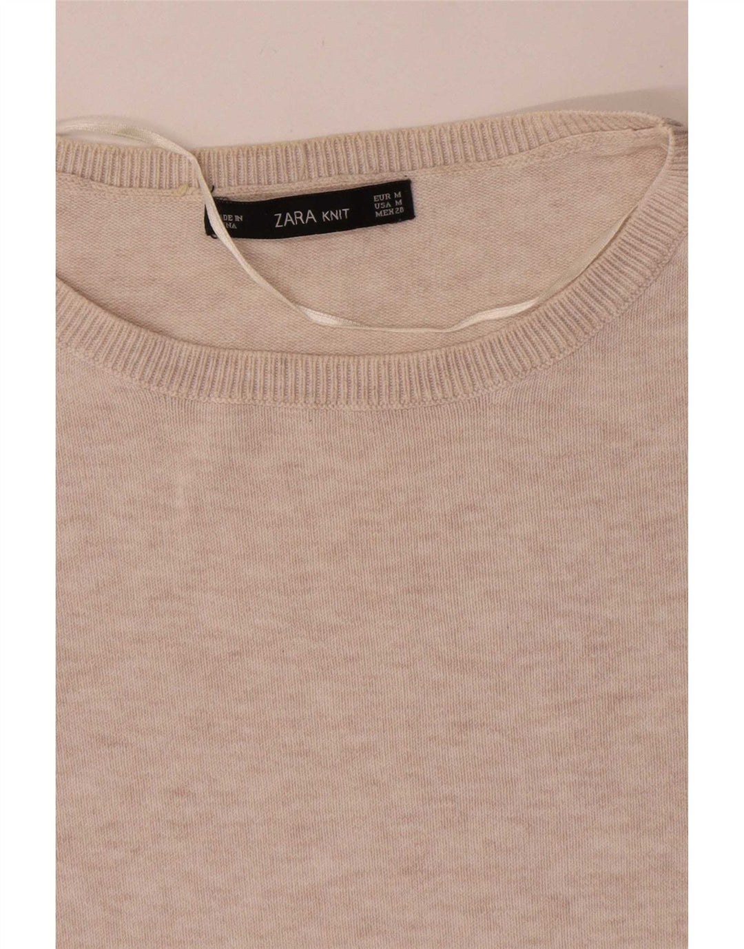 Zara Womens Oversized Boat Neck Jumper Sweater UK 14 Medium Beige