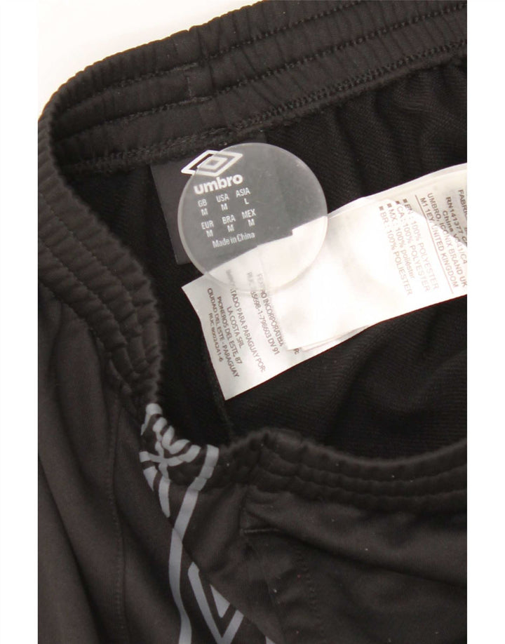 Umbro Mens Graphic Tracksuit Trousers Medium Black Polyester