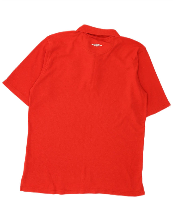 Umbro Mens England Graphic Polo Shirt Large Red Polyester