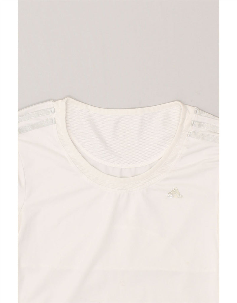 ADIDAS Womens T-Shirt Top UK 12 Medium White Polyester | Vintage Adidas | Thrift | Second-Hand Adidas | Used Clothing | Messina Hembry 