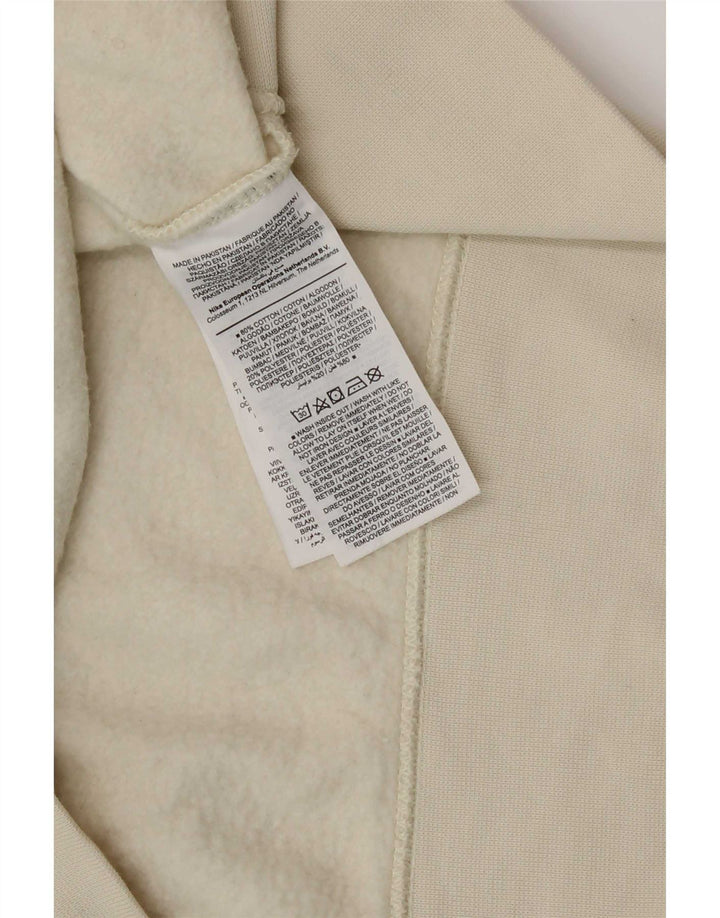 Nike Womens Crop Oversized Sweatshirt Jumper UK 14 Medium Off White Cotton