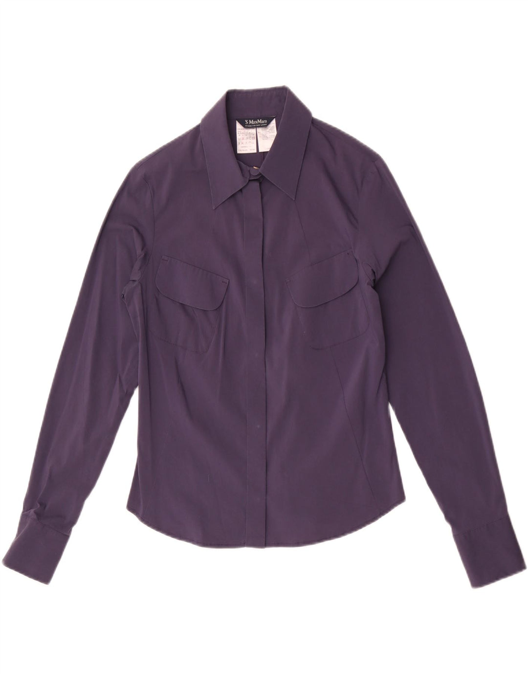 Max Mara Womens Shirt UK 10 Small Purple Cotton