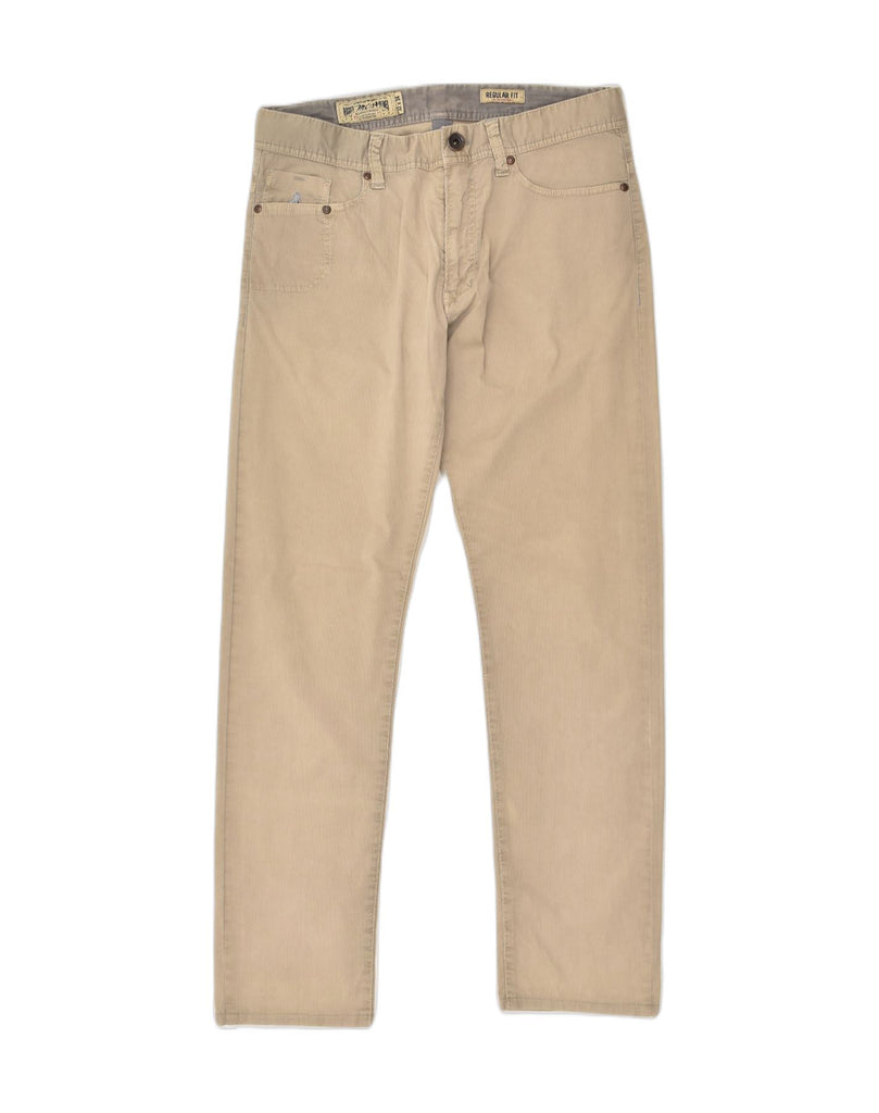 MARLBORO CLASSICS Mens Straight Casual Trousers W32 L34 Beige Polyester | Vintage Marlboro Classics | Thrift | Second-Hand Marlboro Classics | Used Clothing | Messina Hembry 