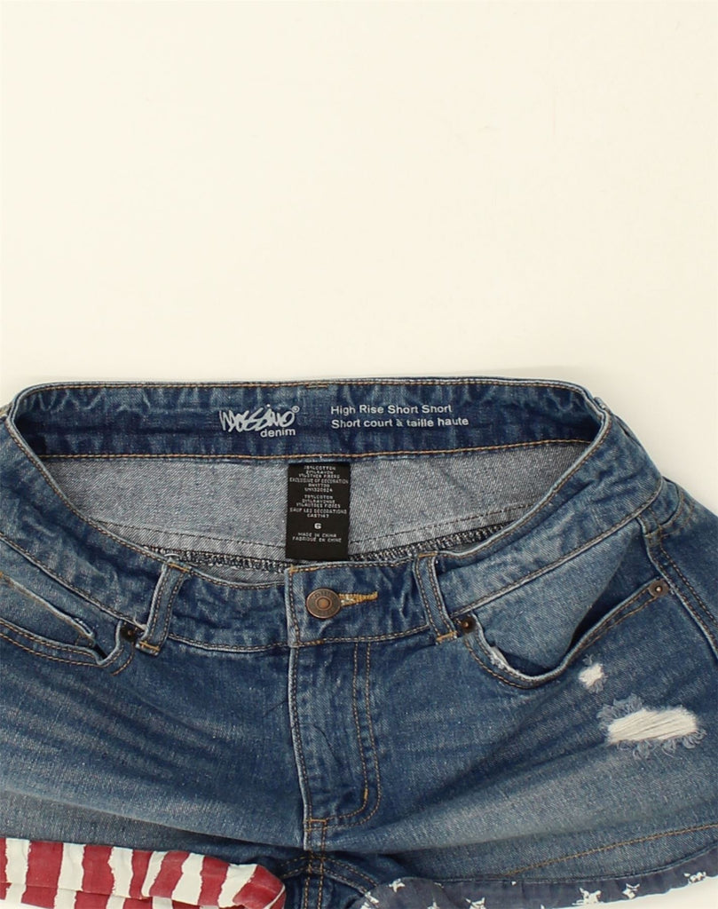 MOSSIMO Womens High Waist Distressed Denim Shorts US 6 Medium W30 Blue | Vintage Mossimo | Thrift | Second-Hand Mossimo | Used Clothing | Messina Hembry 