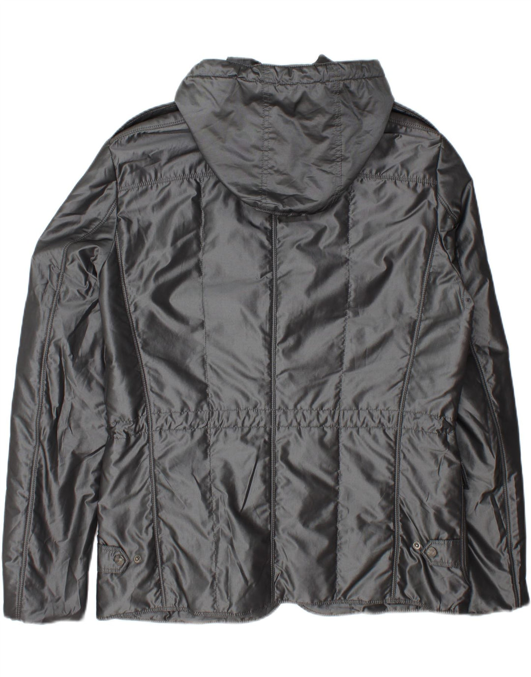 PIERO GUIDI Mens Hooded Padded Jacket IT 52 XL Silver Vintage Piero Guidi and Second-Hand Piero Guidi from Messina Hembry 