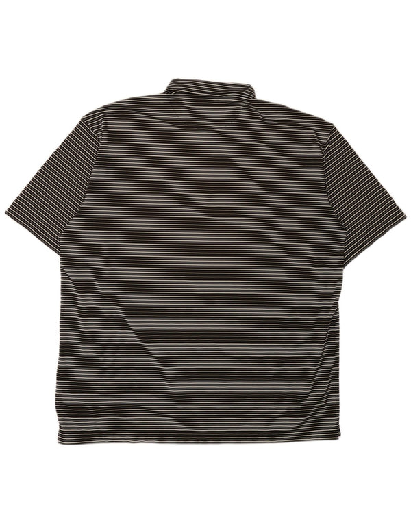 Nike Mens Dri Fit Polo Shirt 3XL Black Pinstripe Polyester