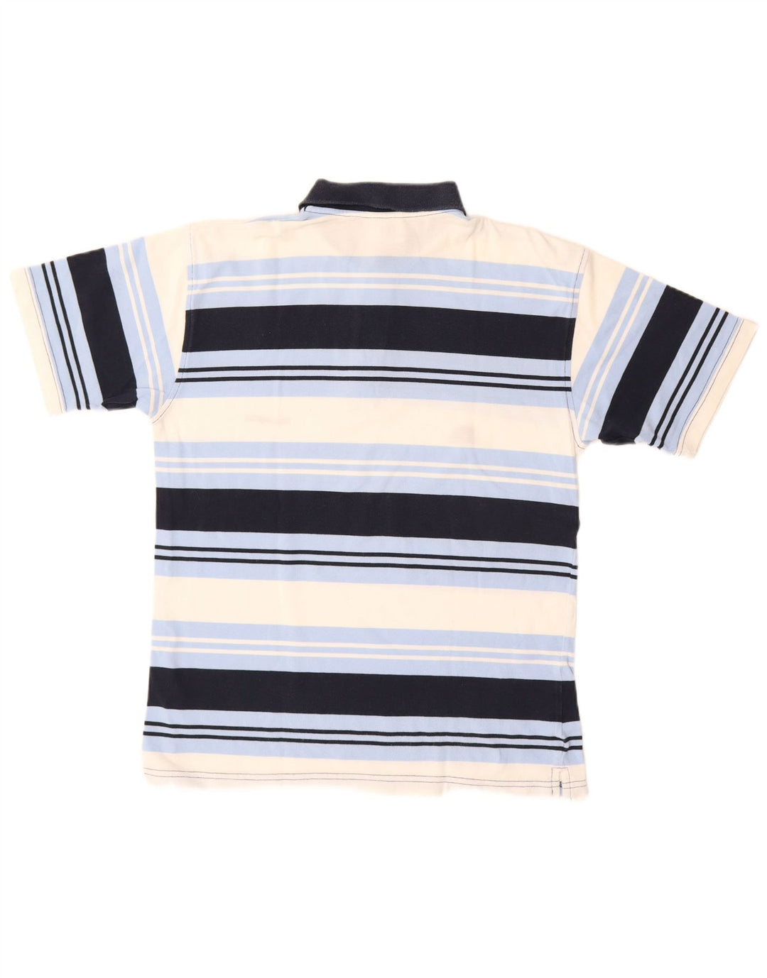 Ellesse Mens Polo Shirt Small Navy Blue Striped Cotton