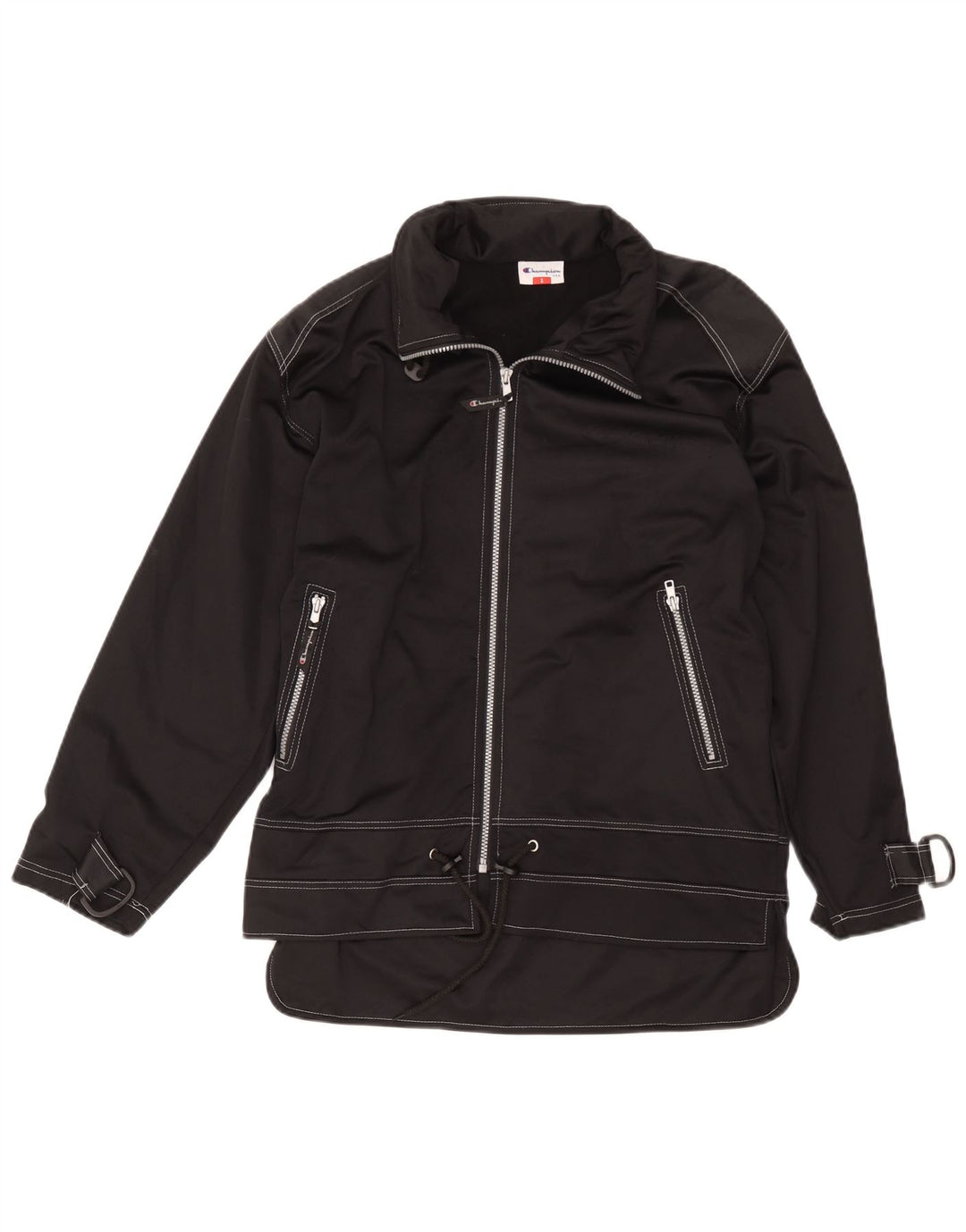 Champion Mens Graphic Tracksuit Top Jacket Small Black Polyester