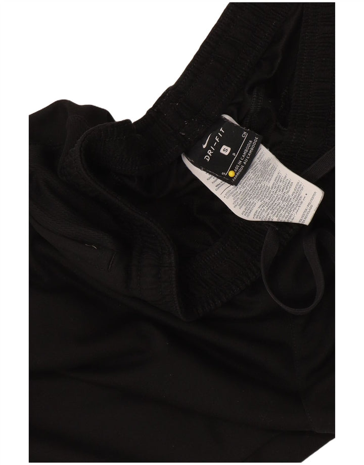 Nike Womens Dri Fit Graphic Tracksuit Trousers UK 8 Small Black Polyester