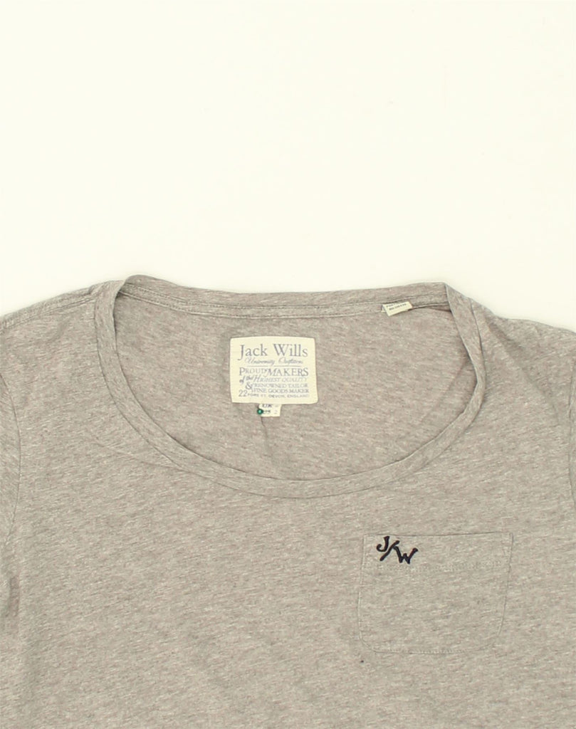 JACK WILLS Womens T-Shirt Top UK 6 XS Grey Cotton | Vintage Jack Wills | Thrift | Second-Hand Jack Wills | Used Clothing | Messina Hembry 