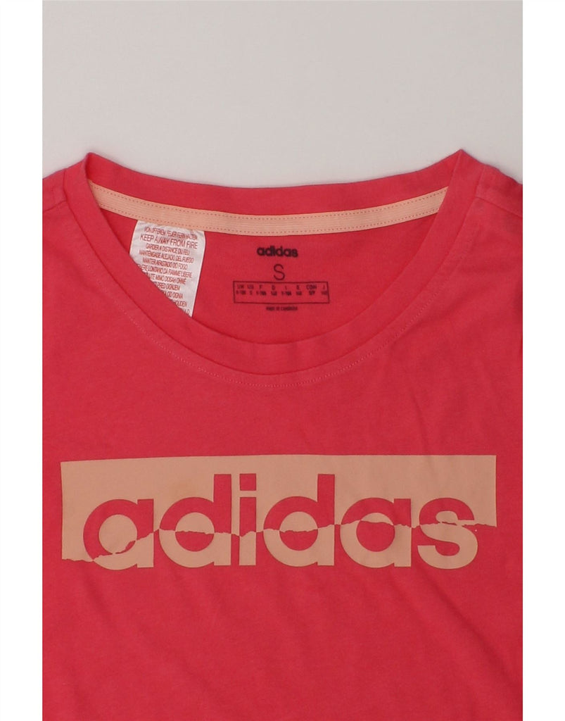 ADIDAS Girls Graphic T-Shirt Top 9-10 Years Small Pink Cotton | Vintage Adidas | Thrift | Second-Hand Adidas | Used Clothing | Messina Hembry 