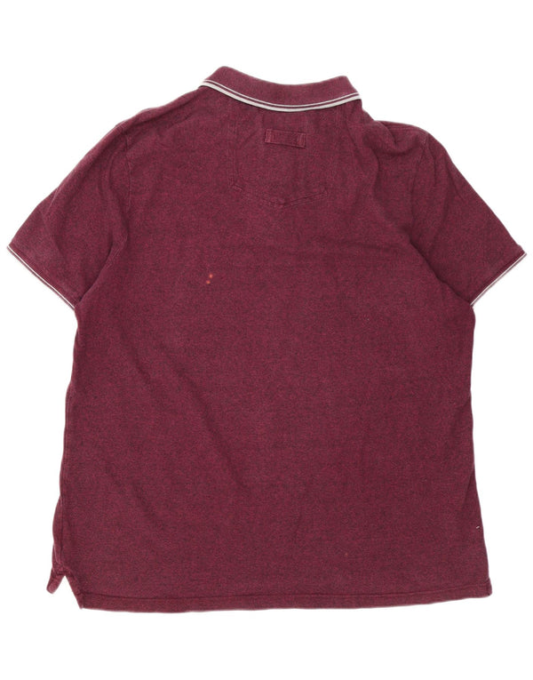 Fat Face Mens Polo Shirt 3XL Maroon Striped Cotton