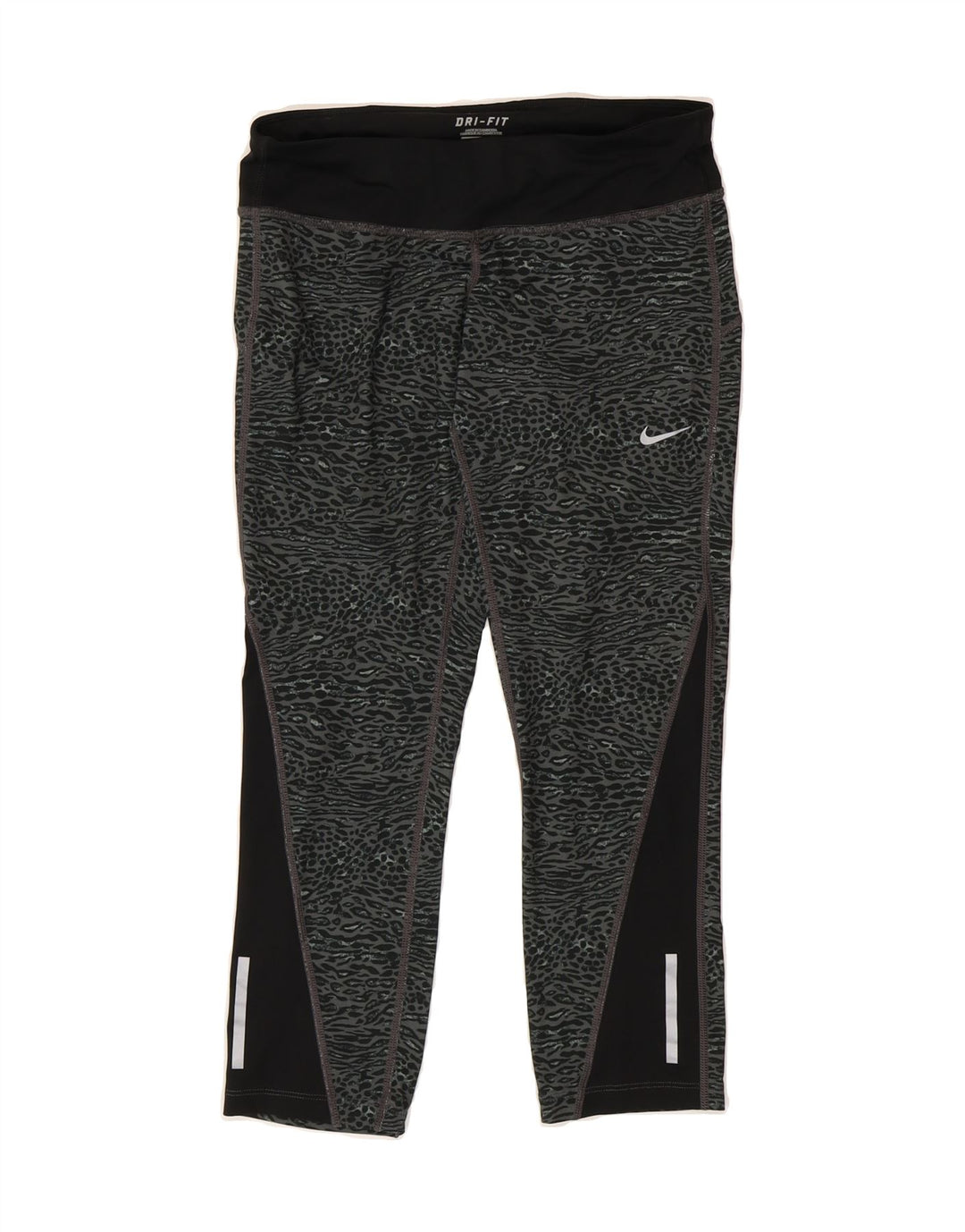 NIKE Womens Dri Fit Leggings UK 10 Small Black Animal Print Polyester Vintage Nike and Second-Hand Nike from Messina Hembry 