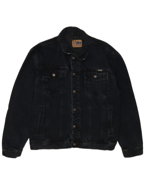 Duke Mens Denim Jacket UK 42 XL Navy Blue Cotton Classic
