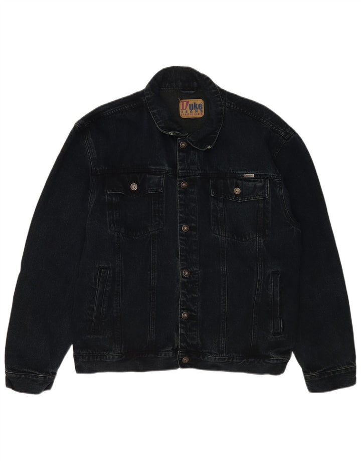 Duke Mens Denim Jacket UK 42 XL Navy Blue Cotton Classic