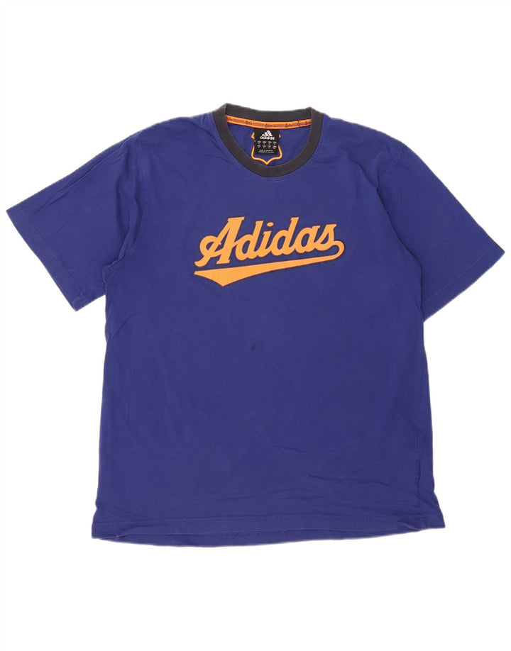 Adidas Mens Graphic T-Shirt Top Medium Blue Cotton