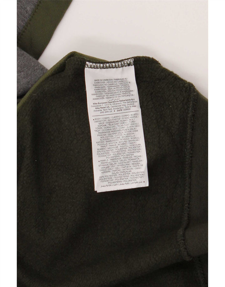 Nike Mens Graphic Sweatshirt Jumper Medium Khaki Colourblock Cotton
